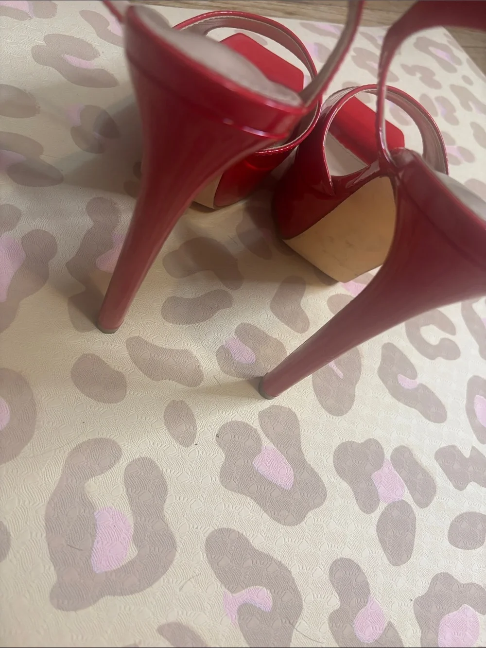 Red Patent Platform Sandals - Women